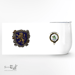Scottish Crichton Clan Badge Scottish Rampant Lion Wine Tartan Tumbler Scottish Plaid Tartan Plaid - ScotsTee - scotstee.com