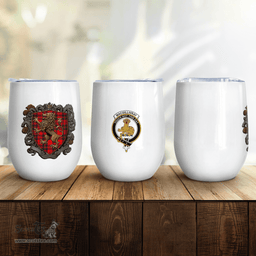 Scottish Macgillivray Clan Badge Scottish Rampant Lion Wine Tartan Tumbler Scottish Plaid Tartan Plaid - ScotsTee - scotstee.com
