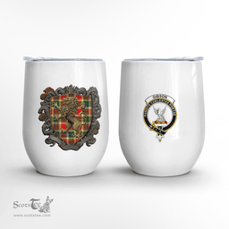 Scottish Gibson Clan Badge Scottish Rampant Lion Wine Tartan Tumbler Scottish Plaid Tartan Plaid - ScotsTee - scotstee.com