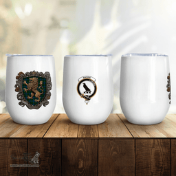 Scottish Mackie Clan Badge Scottish Rampant Lion Wine Tartan Tumbler Scottish Plaid Tartan Plaid - ScotsTee - scotstee.com