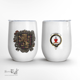 Scottish Logan Clan Badge Scottish Rampant Lion Wine Tartan Tumbler Scottish Plaid Tartan Plaid - ScotsTee - scotstee.com
