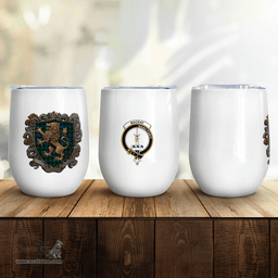Scottish Mackay Clan Badge Scottish Rampant Lion Wine Tartan Tumbler Scottish Plaid Tartan Plaid - ScotsTee - scotstee.com