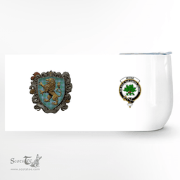 Scottish Irvine Clan Badge Scottish Rampant Lion Wine Tartan Tumbler Scottish Plaid Tartan Plaid - ScotsTee - scotstee.com
