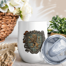Scottish Craig Clan Badge Scottish Rampant Lion Wine Tartan Tumbler Scottish Plaid Tartan Plaid - ScotsTee - scotstee.com