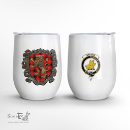 Scottish Maciver Clan Badge Scottish Rampant Lion Wine Tartan Tumbler Scottish Plaid Tartan Plaid - ScotsTee - scotstee.com
