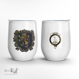 Scottish Hunter Clan Badge Scottish Rampant Lion Wine Tartan Tumbler Scottish Plaid Tartan Plaid - ScotsTee - scotstee.com