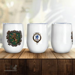 Scottish Forsyth Clan Badge Scottish Rampant Lion Wine Tartan Tumbler Scottish Plaid Tartan Plaid - ScotsTee - scotstee.com
