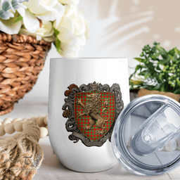 Scottish Gartshore Clan Badge Scottish Rampant Lion Wine Tartan Tumbler Scottish Plaid Tartan Plaid - ScotsTee - scotstee.com