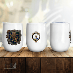Scottish Forbes Clan Badge Scottish Rampant Lion Wine Tartan Tumbler Scottish Plaid Tartan Plaid - ScotsTee - scotstee.com