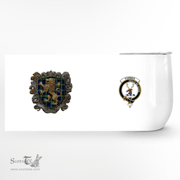 Scottish Forbes Clan Badge Scottish Rampant Lion Wine Tartan Tumbler Scottish Plaid Tartan Plaid - ScotsTee - scotstee.com