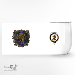 Scottish Baird Clan Badge Scottish Rampant Lion Wine Tartan Tumbler Scottish Plaid Tartan Plaid - ScotsTee - scotstee.com