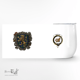 Scottish Baillie Clan Badge Scottish Rampant Lion Wine Tartan Tumbler Scottish Plaid Tartan Plaid - ScotsTee - scotstee.com