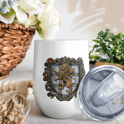 Scottish Bell Clan Badge Scottish Rampant Lion Wine Tartan Tumbler Scottish Plaid Tartan Plaid - ScotsTee - scotstee.com
