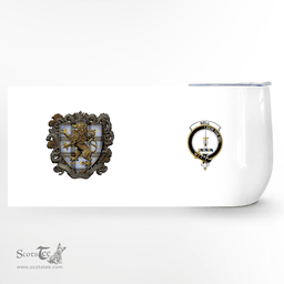 Scottish Bell Clan Badge Scottish Rampant Lion Wine Tartan Tumbler Scottish Plaid Tartan Plaid - ScotsTee - scotstee.com