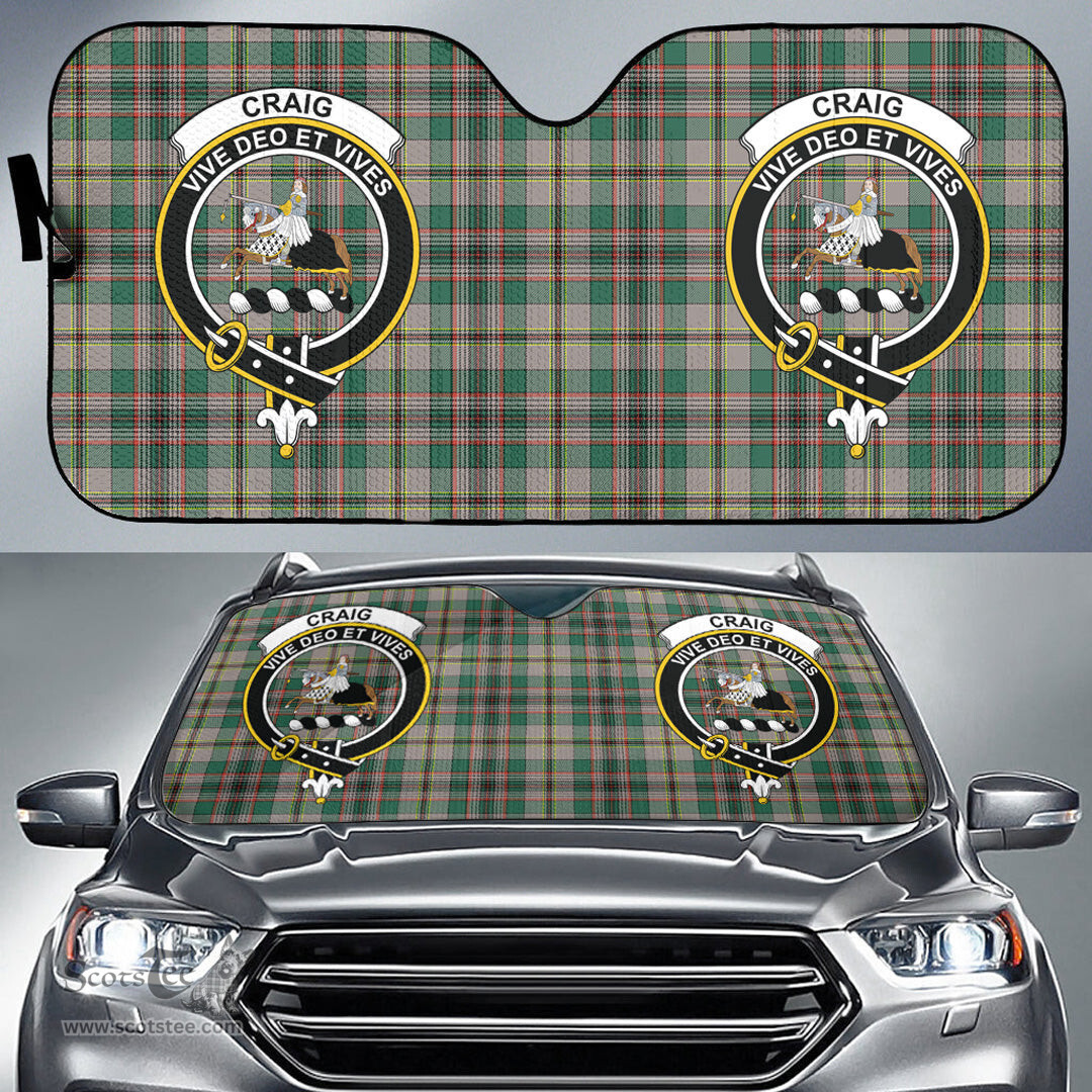 Scottish Craig Ancient Clan Tartan Crest Tartan Car Sun Shade Scottish Plaid Tartan Plaid - ScotsTee - scotstee.com