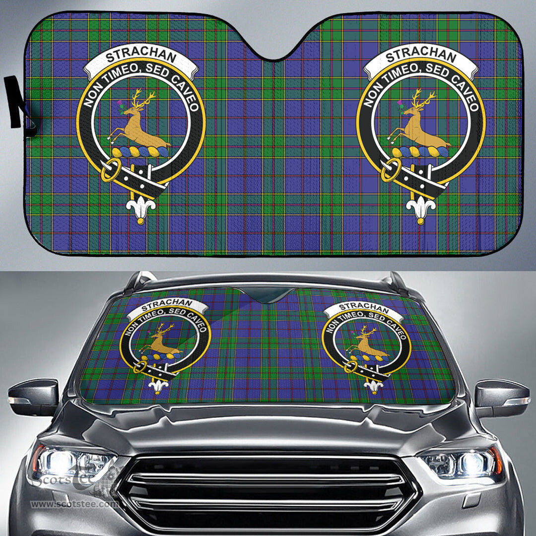 Scottish Strachan Clan Tartan Crest Tartan Car Sun Shade Scottish Plaid Tartan Plaid - ScotsTee - scotstee.com