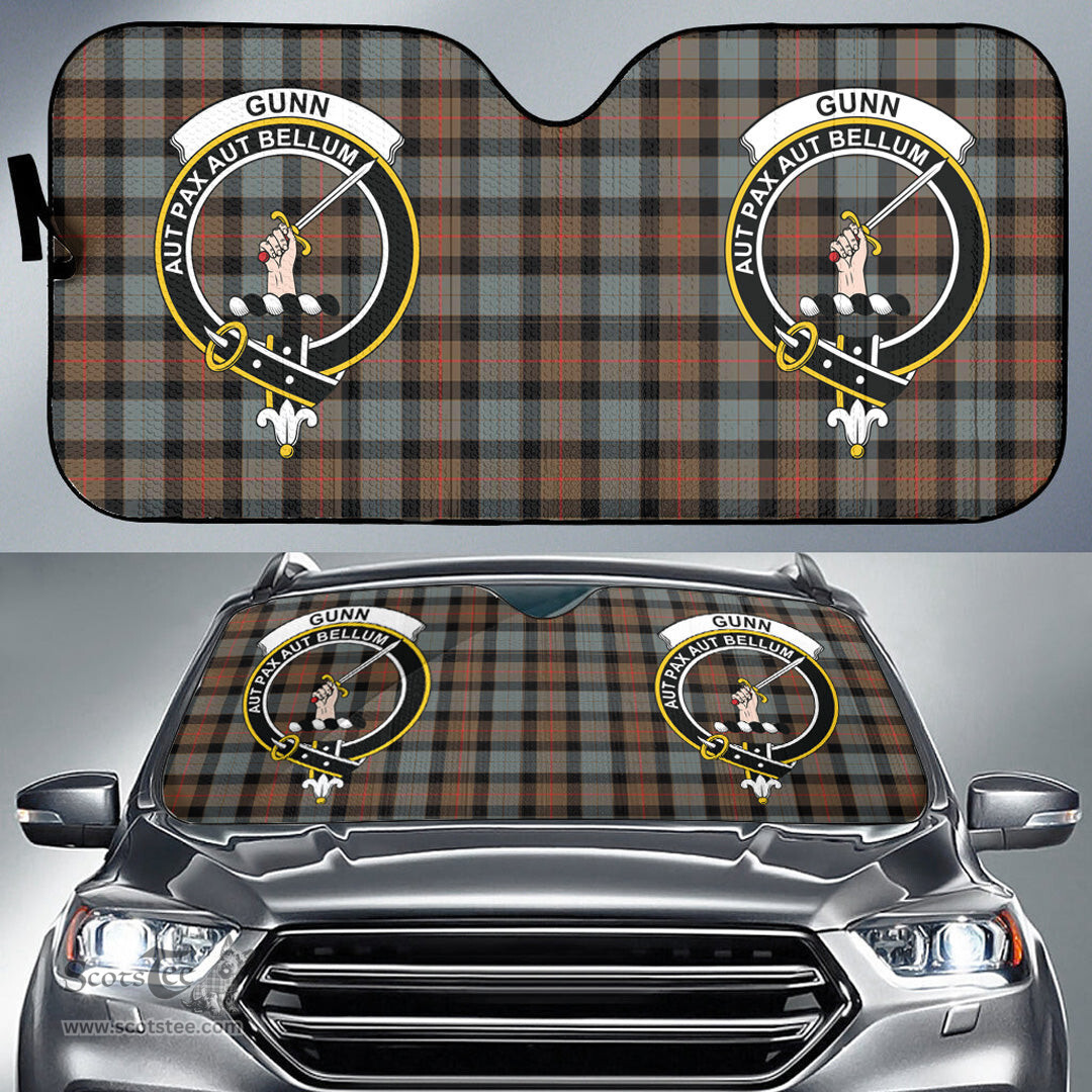 Scottish Gunn Weathered Clan Tartan Crest Tartan Car Sun Shade Scottish Plaid Tartan Plaid - ScotsTee - scotstee.com