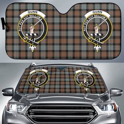 Scottish Gunn Weathered Clan Tartan Crest Tartan Car Sun Shade Scottish Plaid Tartan Plaid - ScotsTee - scotstee.com