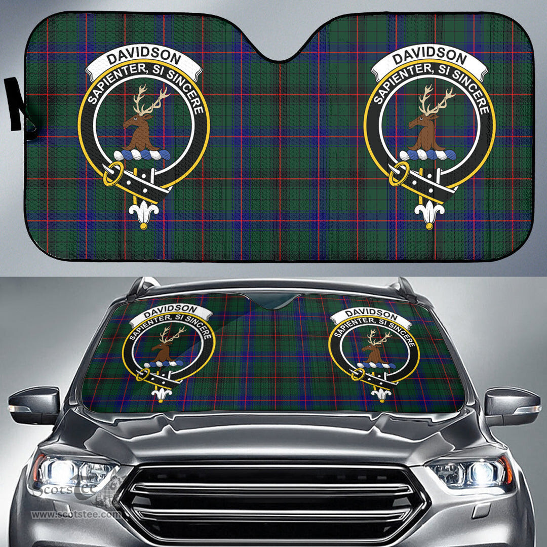 Scottish Davidson Modern Clan Tartan Crest Tartan Car Sun Shade Scottish Plaid Tartan Plaid - ScotsTee - scotstee.com