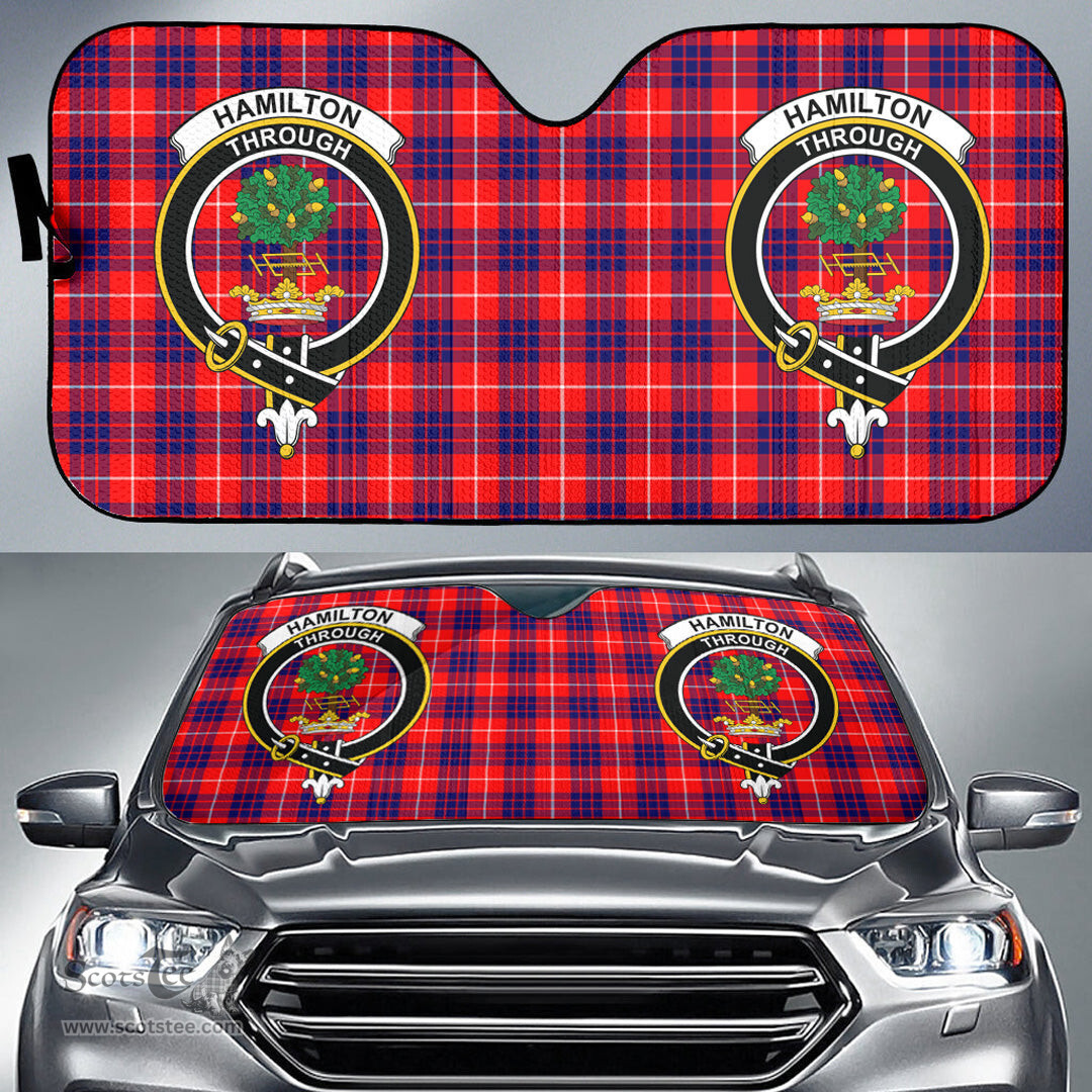 Scottish Hamilton Modern Clan Tartan Crest Tartan Car Sun Shade Scottish Plaid Tartan Plaid - ScotsTee - scotstee.com