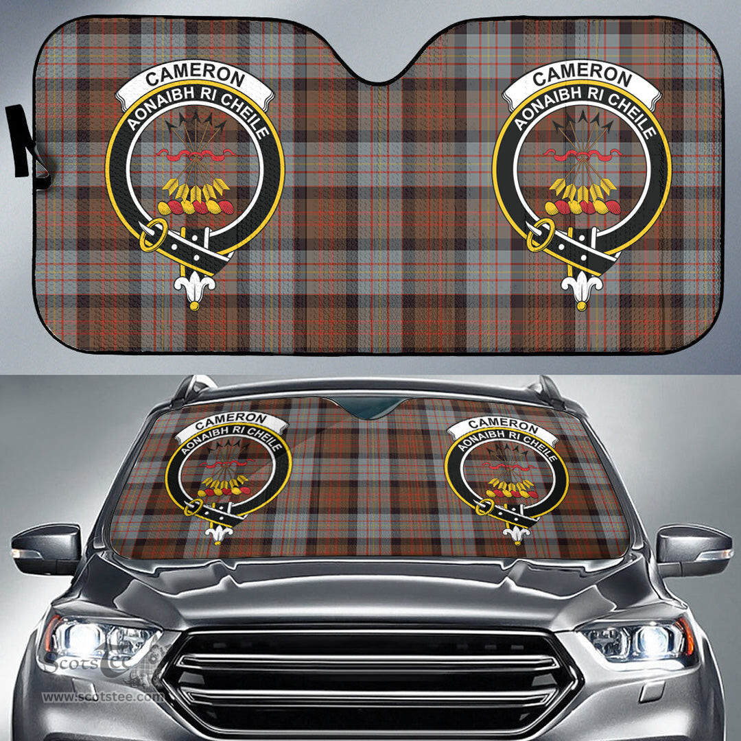 Scottish Cameron of Erracht Weathered Clan Tartan Crest Tartan Car Sun Shade Scottish Plaid Tartan Plaid - ScotsTee - scotstee.com
