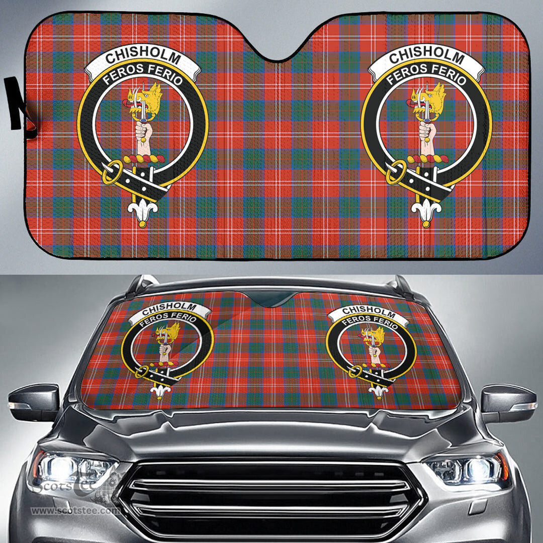 Scottish Chisholm Ancient Clan Tartan Crest Tartan Car Sun Shade Scottish Plaid Tartan Plaid - ScotsTee - scotstee.com
