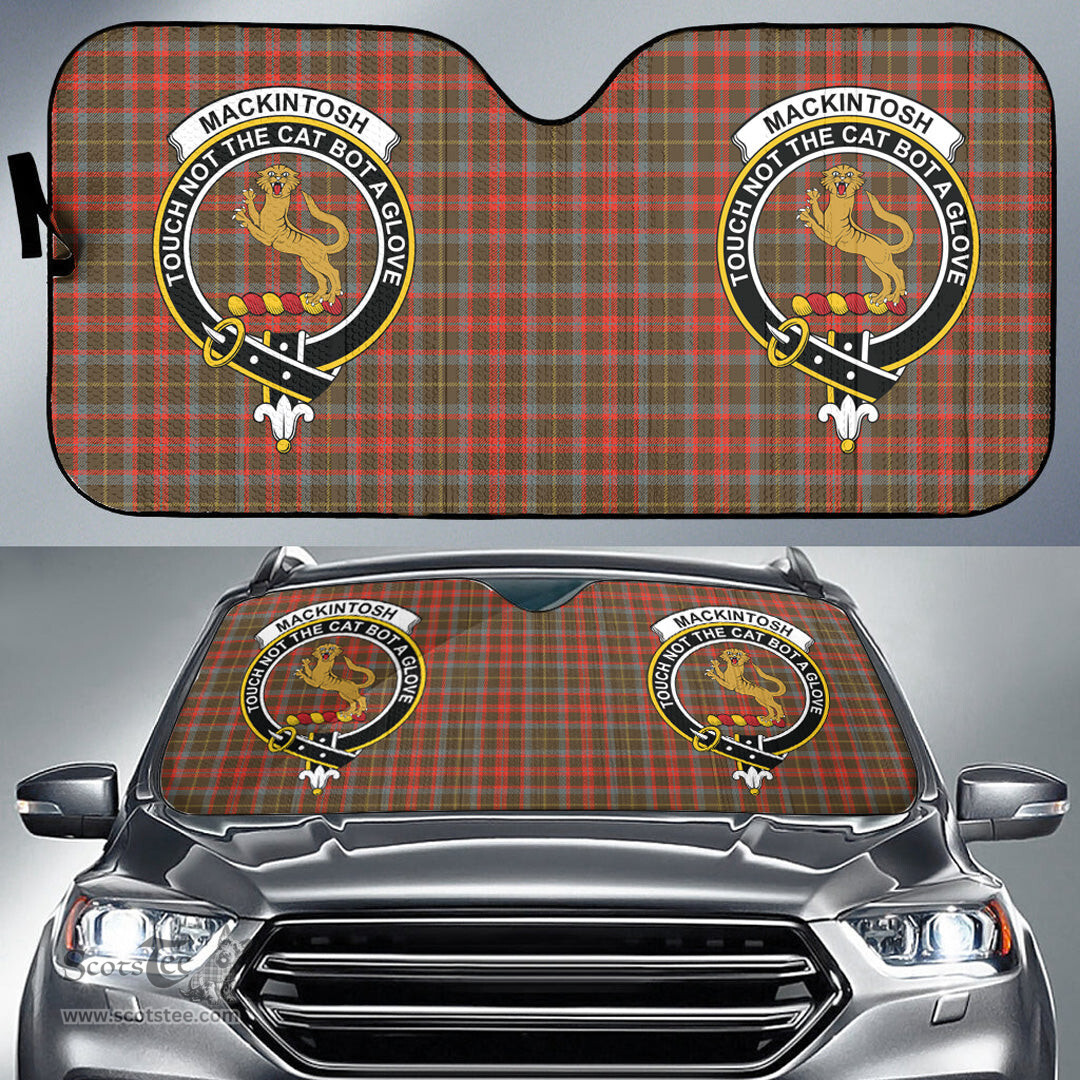Scottish MacKintosh Hunting Weathered Clan Tartan Crest Tartan Car Sun Shade Scottish Plaid Tartan Plaid - ScotsTee - scotstee.com