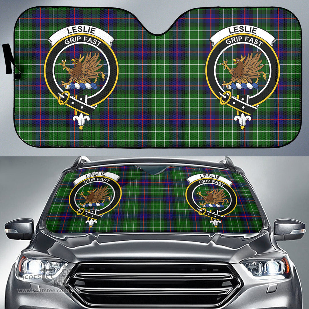Scottish Leslie Hunting Clan Tartan Crest Tartan Car Sun Shade Scottish Plaid Tartan Plaid - ScotsTee - scotstee.com