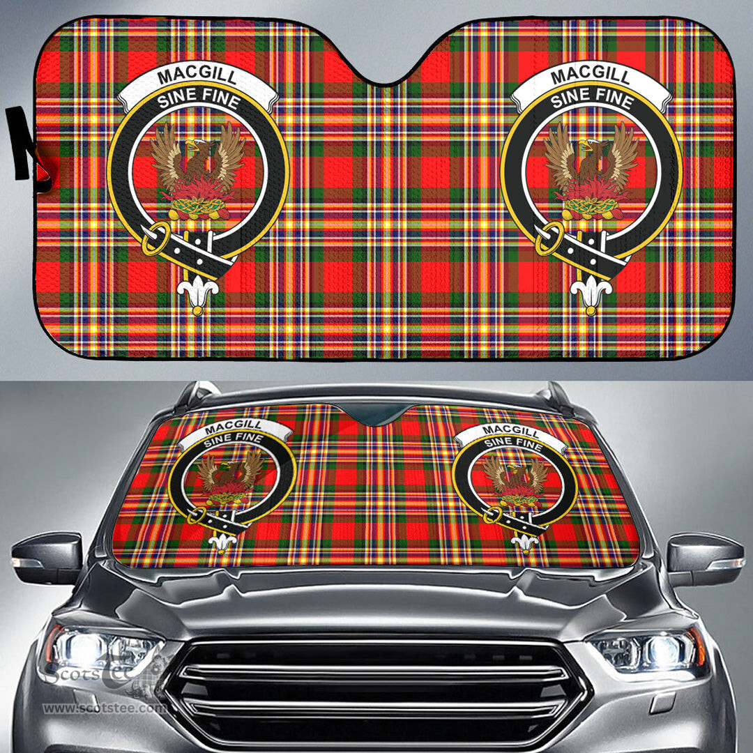 Scottish MacGill Modern Clan Tartan Crest Tartan Car Sun Shade Scottish Plaid Tartan Plaid - ScotsTee - scotstee.com