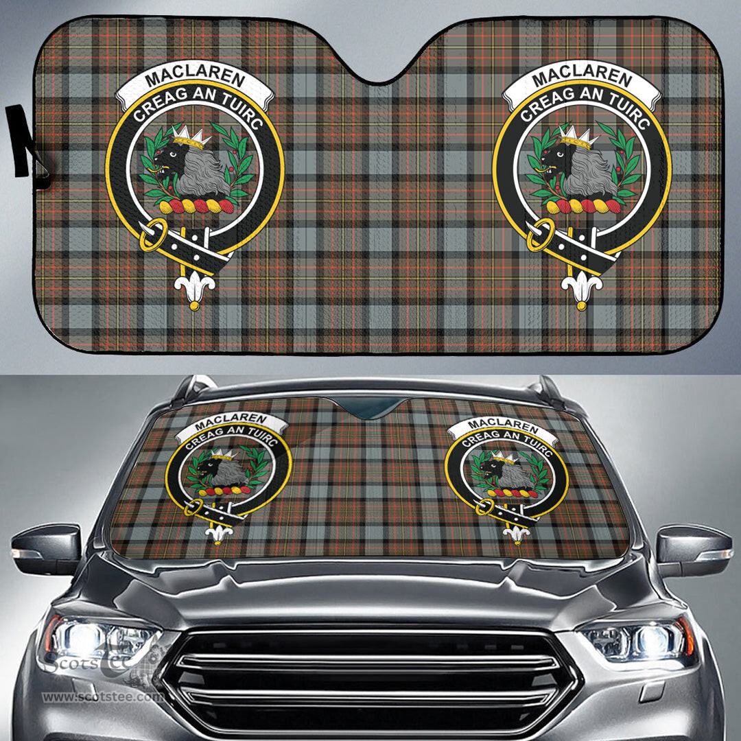 Scottish MacLaren Weathered Clan Tartan Crest Tartan Car Sun Shade Scottish Plaid Tartan Plaid - ScotsTee - scotstee.com