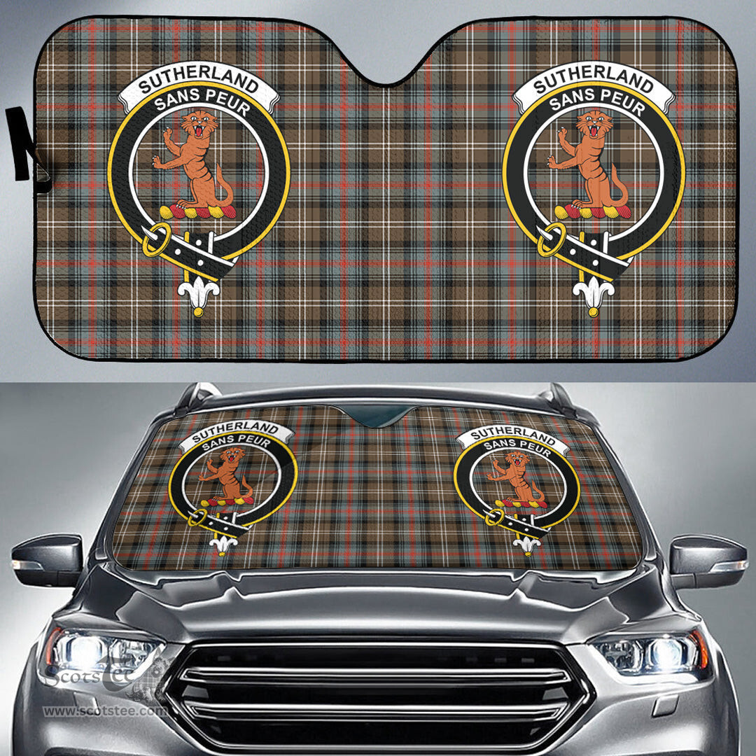 Scottish Sutherland Weathered Clan Tartan Crest Tartan Car Sun Shade Scottish Plaid Tartan Plaid - ScotsTee - scotstee.com
