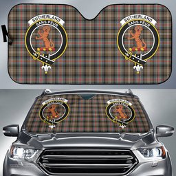 Scottish Sutherland Weathered Clan Tartan Crest Tartan Car Sun Shade Scottish Plaid Tartan Plaid - ScotsTee - scotstee.com