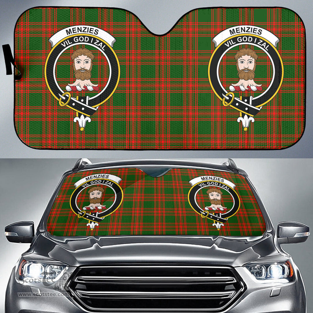 Scottish Menzies Green Modern Clan Tartan Crest Tartan Car Sun Shade Scottish Plaid Tartan Plaid - ScotsTee - scotstee.com