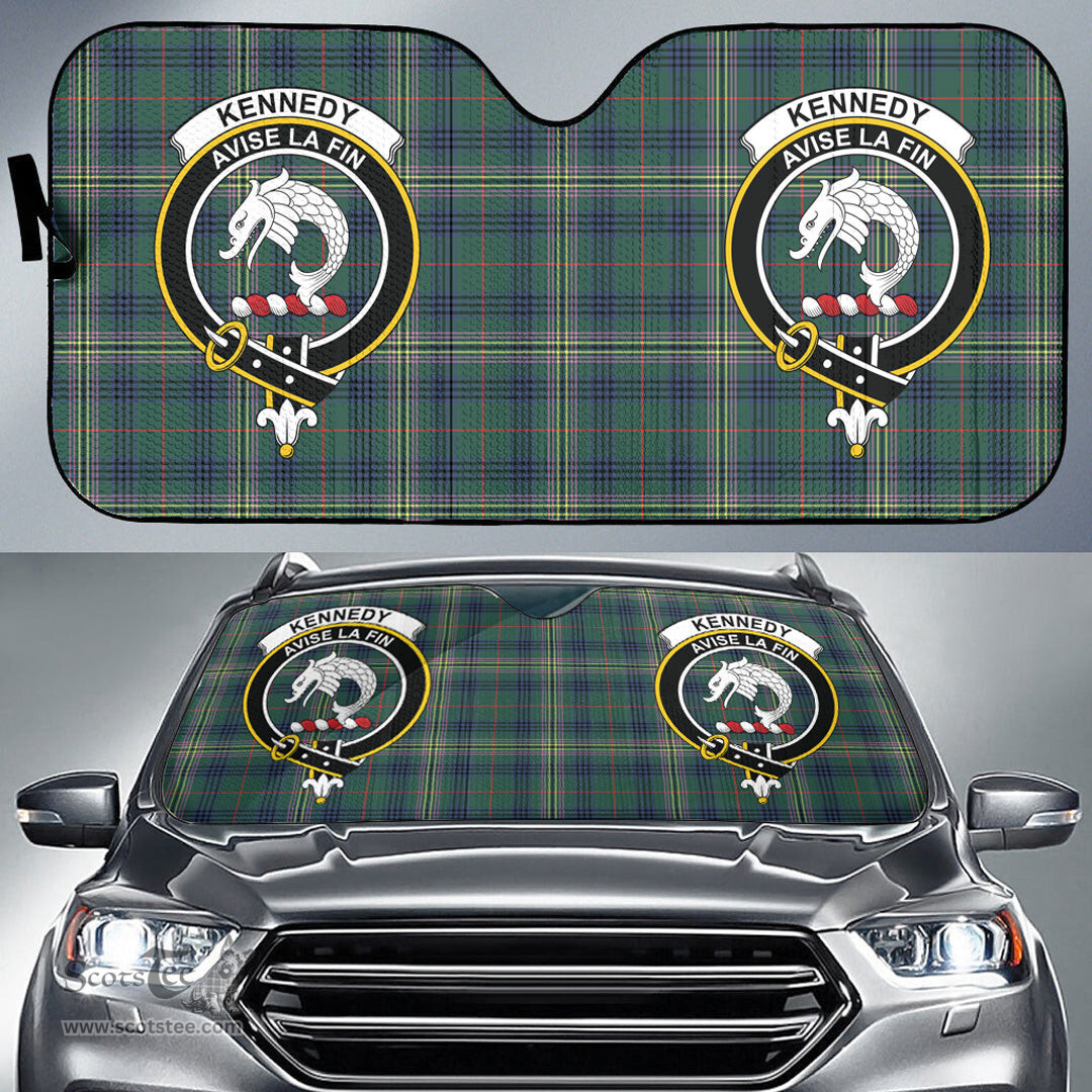 Scottish Kennedy Modern Clan Tartan Crest Tartan Car Sun Shade Scottish Plaid Tartan Plaid - ScotsTee - scotstee.com