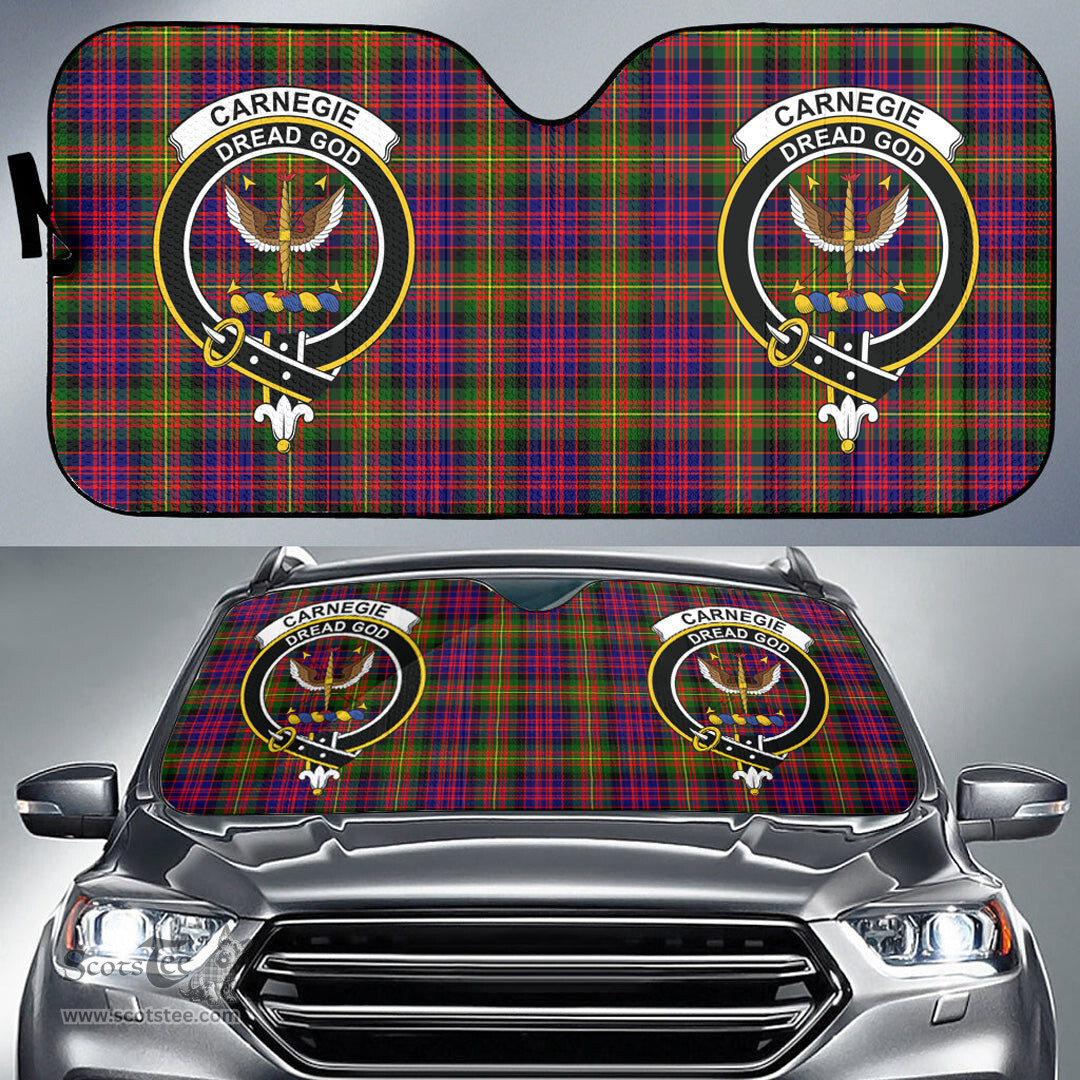 Scottish Carnegie Modern Clan Tartan Crest Tartan Car Sun Shade Scottish Plaid Tartan Plaid - ScotsTee - scotstee.com