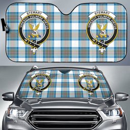 Scottish Stewart Muted Blue Clan Tartan Crest Tartan Car Sun Shade Scottish Plaid Tartan Plaid - ScotsTee - scotstee.com