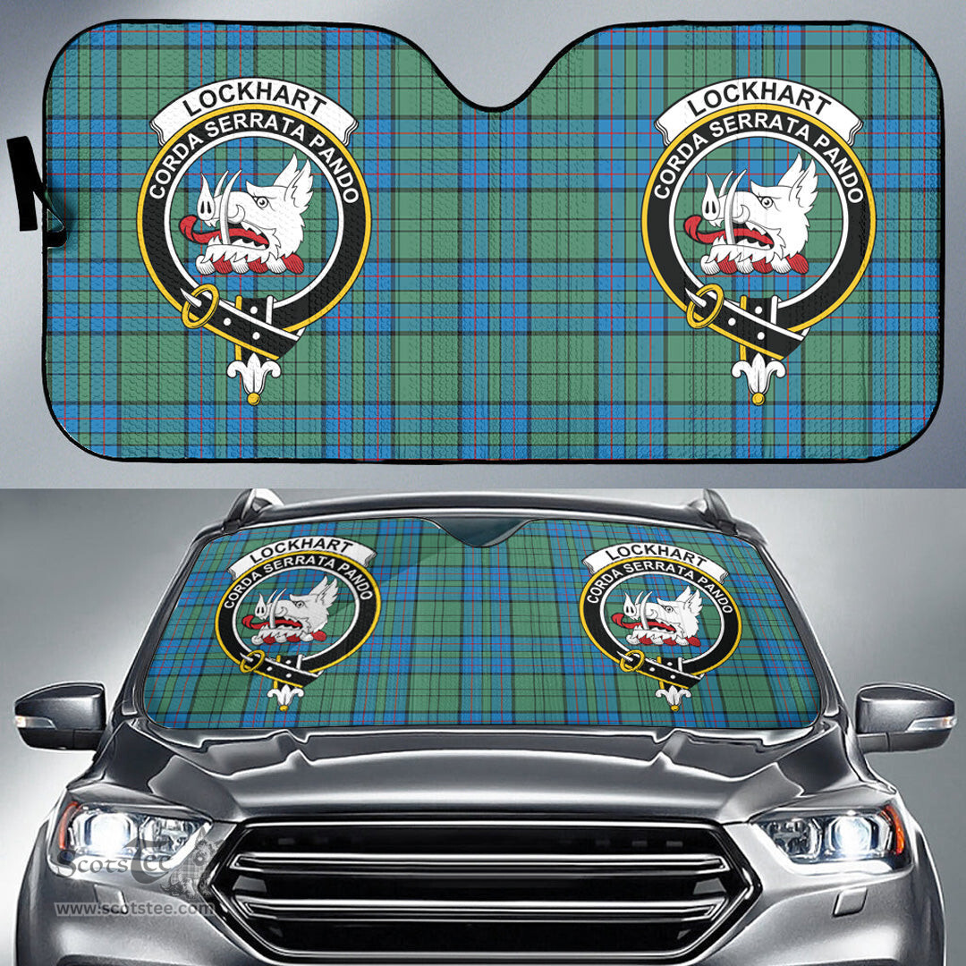 Scottish Lockhart Clan Tartan Crest Tartan Car Sun Shade Scottish Plaid Tartan Plaid - ScotsTee - scotstee.com