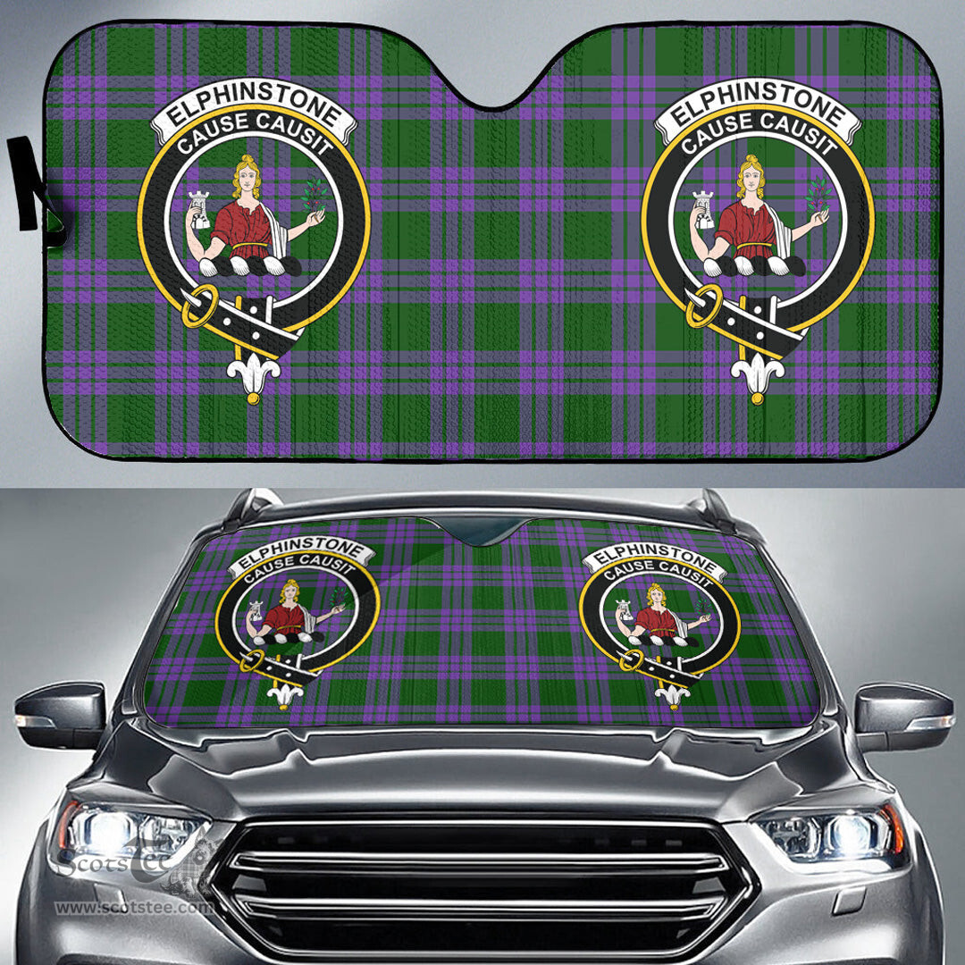 Scottish Elphinstone Clan Tartan Crest Tartan Car Sun Shade Scottish Plaid Tartan Plaid - ScotsTee - scotstee.com