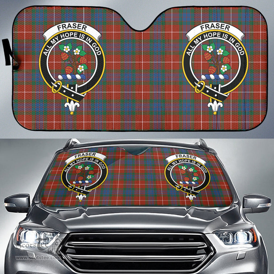 Scottish Fraser Ancient Clan Tartan Crest Tartan Car Sun Shade Scottish Plaid Tartan Plaid - ScotsTee - scotstee.com