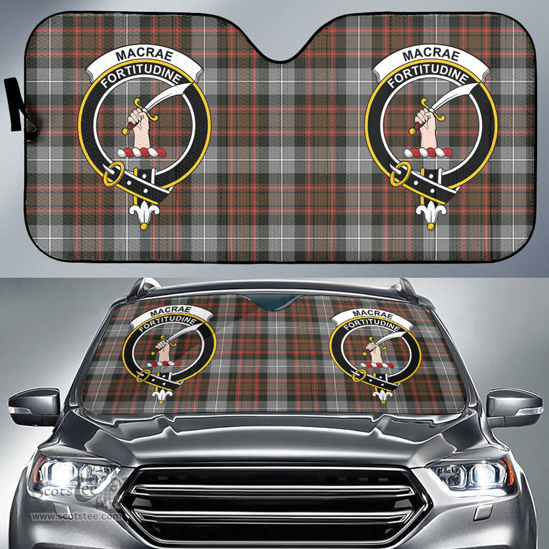 Scottish MacRae Hunting Weathered Clan Tartan Crest Tartan Car Sun Shade Scottish Plaid Tartan Plaid - ScotsTee - scotstee.com