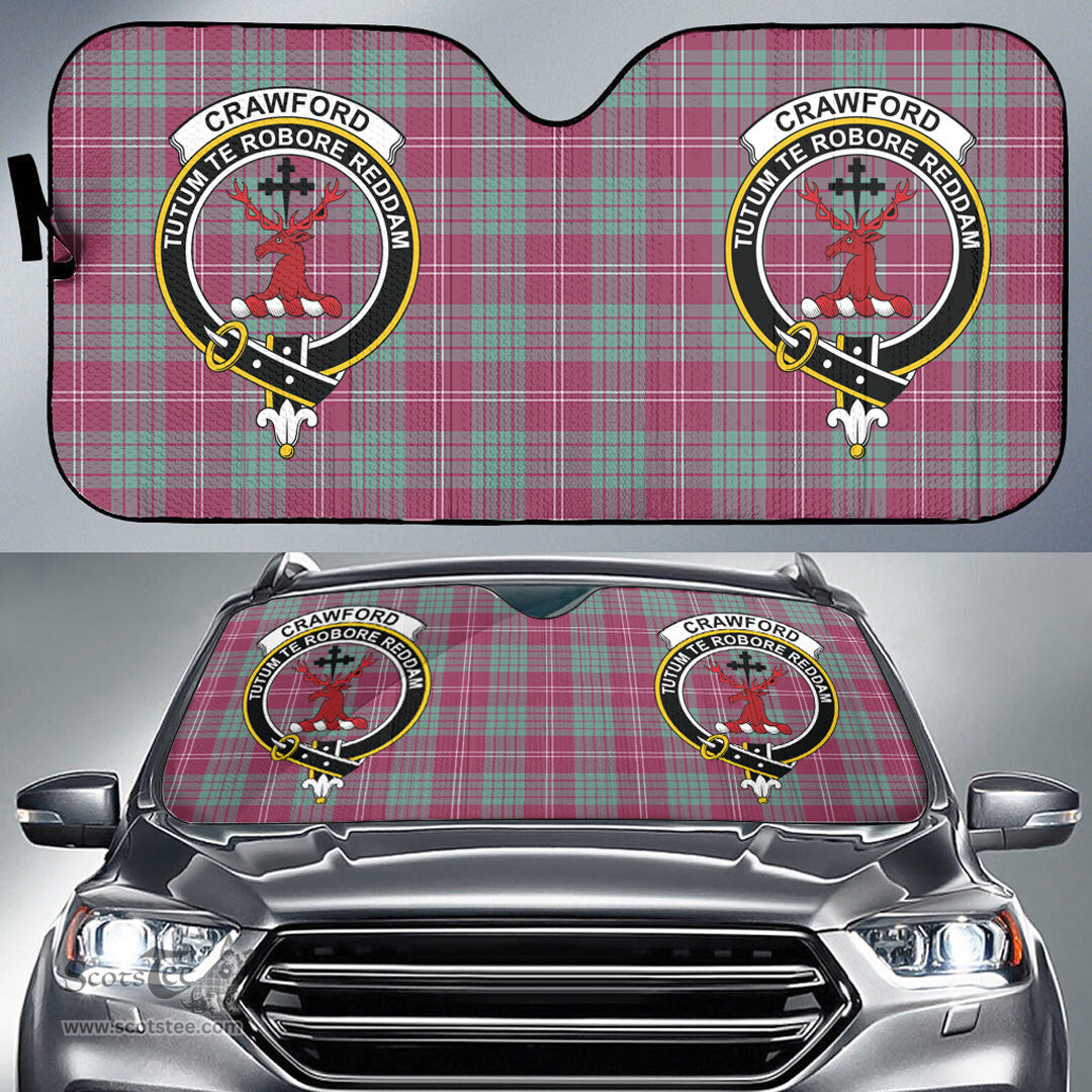 Scottish Crawford Ancient Clan Tartan Crest Tartan Car Sun Shade Scottish Plaid Tartan Plaid - ScotsTee - scotstee.com