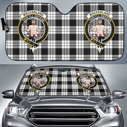 Scottish MacFarlane Black White Clan Tartan Crest Tartan Car Sun Shade Scottish Plaid Tartan Plaid - ScotsTee - scotstee.com