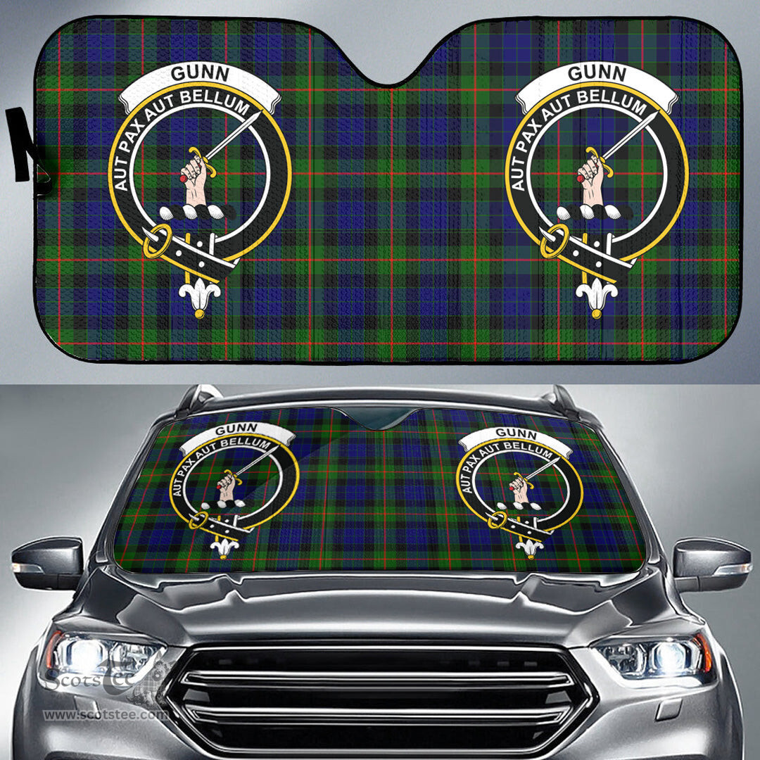 Scottish Gunn Modern Clan Tartan Crest Tartan Car Sun Shade Scottish Plaid Tartan Plaid - ScotsTee - scotstee.com