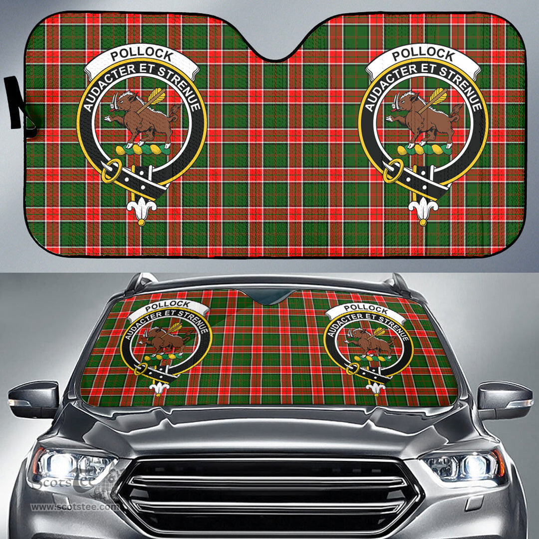 Scottish Pollock Modern Clan Tartan Crest Tartan Car Sun Shade Scottish Plaid Tartan Plaid - ScotsTee - scotstee.com