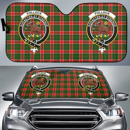 Scottish Pollock Modern Clan Tartan Crest Tartan Car Sun Shade Scottish Plaid Tartan Plaid - ScotsTee - scotstee.com