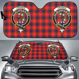 Scottish Fraser Modern Clan Tartan Crest Tartan Car Sun Shade Scottish Plaid Tartan Plaid - ScotsTee - scotstee.com