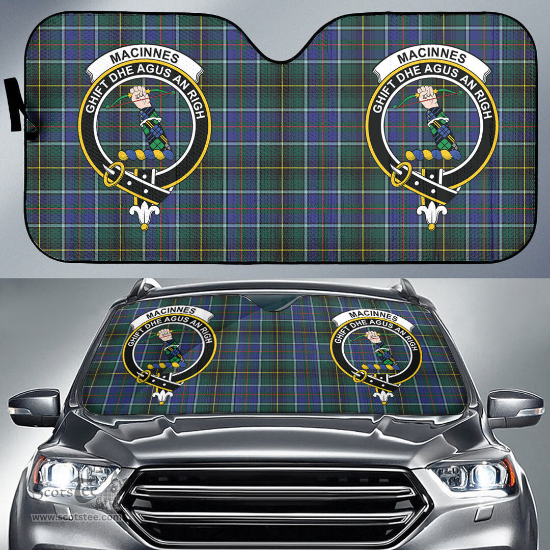 Scottish MacInnes Modern Clan Tartan Crest Tartan Car Sun Shade Scottish Plaid Tartan Plaid - ScotsTee - scotstee.com