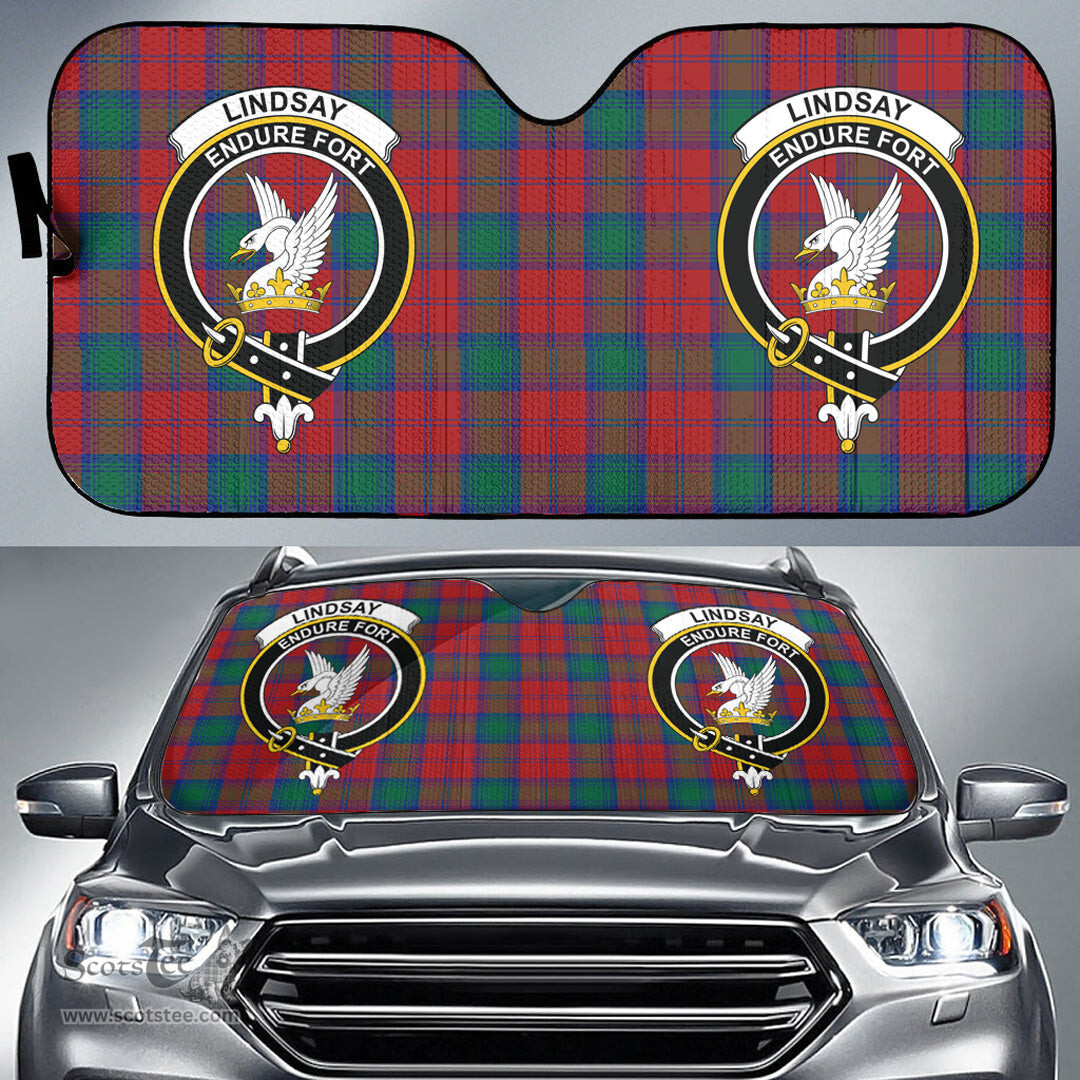 Scottish Lindsay Modern Clan Tartan Crest Tartan Car Sun Shade Scottish Plaid Tartan Plaid - ScotsTee - scotstee.com