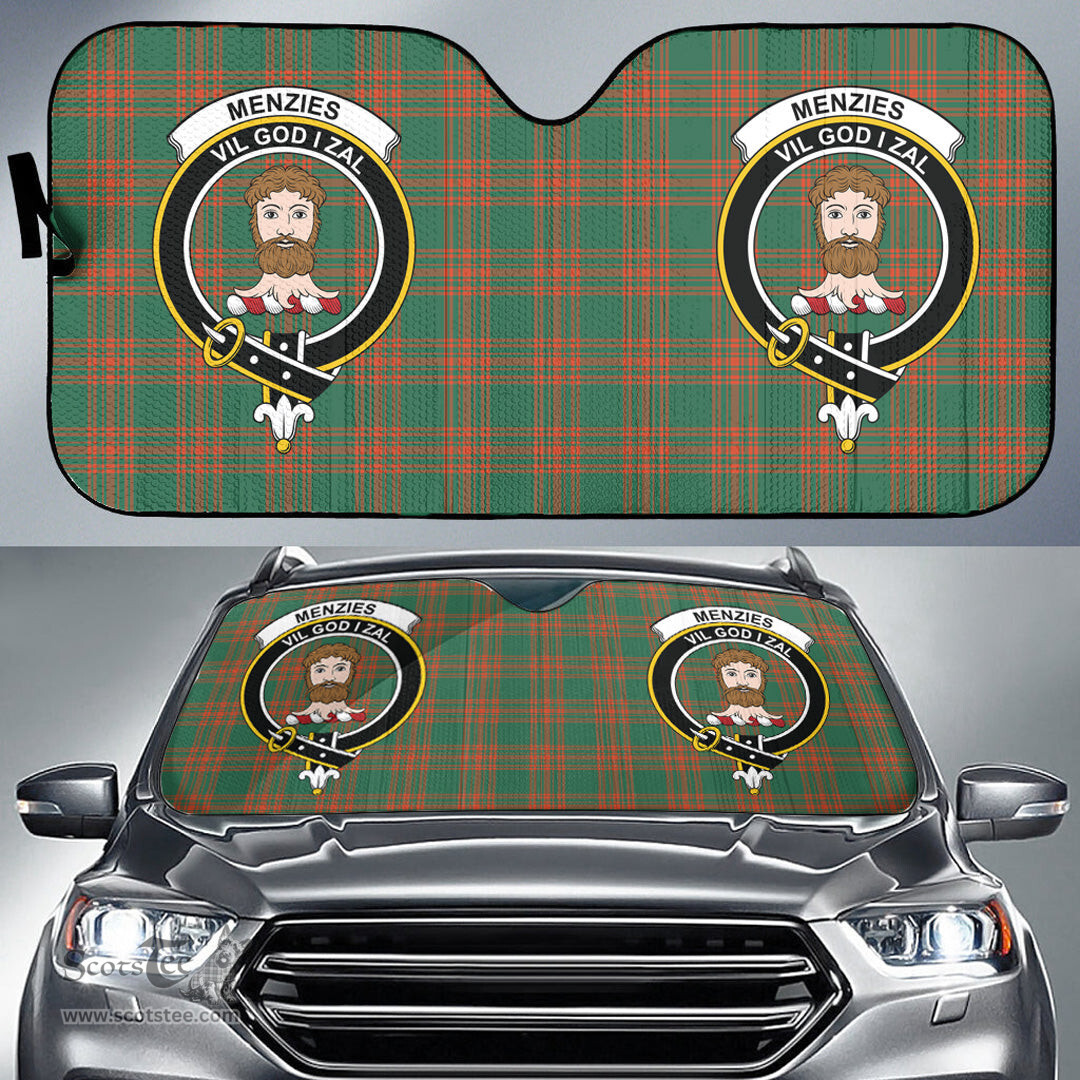 Scottish Menzies Green Ancient Clan Tartan Crest Tartan Car Sun Shade Scottish Plaid Tartan Plaid - ScotsTee - scotstee.com