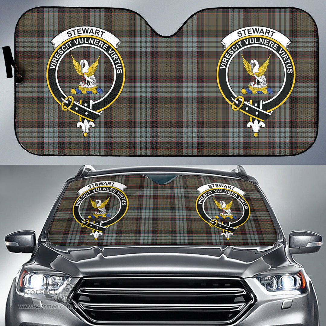 Scottish Stewart Old Weathered Clan Tartan Crest Tartan Car Sun Shade Scottish Plaid Tartan Plaid - ScotsTee - scotstee.com